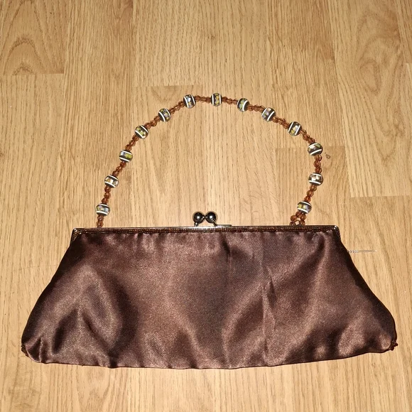 Elegant Brown Embroidered Clutch - Picture 2 of 3